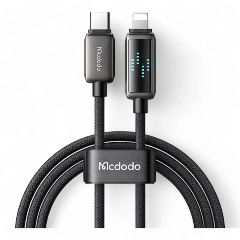 McDodo CA-657 36W Type-C to Lightning Cable with Horizontal LED Display McDodo CA-657 36W Type-C to Lightning Cable with Horizontal LED Display