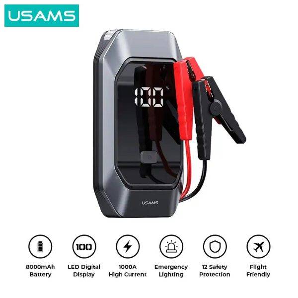 USAMS US-ZB284 12V Car Jump Starter & 8000mAh Power Bank