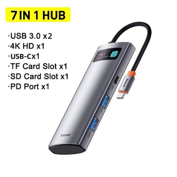 Baseus Metal Gleam Series/ Starjoy 7 in 1 Multifunctional Type-C Hub Baseus Metal Gleam Series/ Starjoy 7 in 1 Multifunctional Type-C Hub