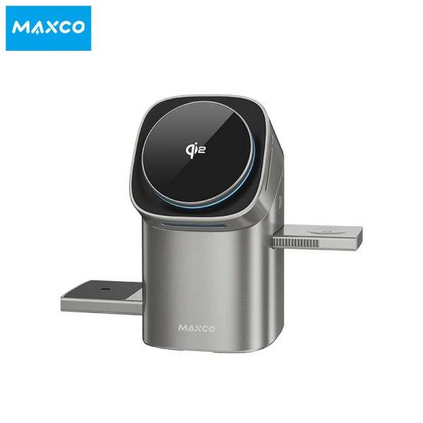 Maxco MW15 Geometry II Qi2 15W 3-in-1 MagSafe Wireless Charging Station Maxco MW15 Geometry II Qi2 15W 3-in-1 MagSafe Wireless Charging Station
