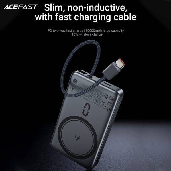 ACEFAST M18 PD22.5W power bank 10000mAh with wireless charging and cable