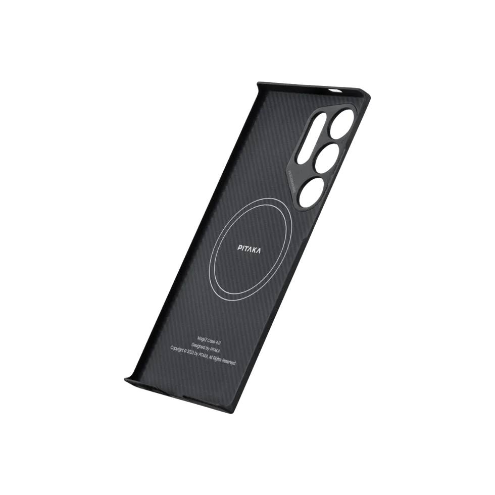 Pitaka MagEZ Case 4 Case-Less Thin Case for Galaxy S24 Ultra -Black/Grey (Twill)