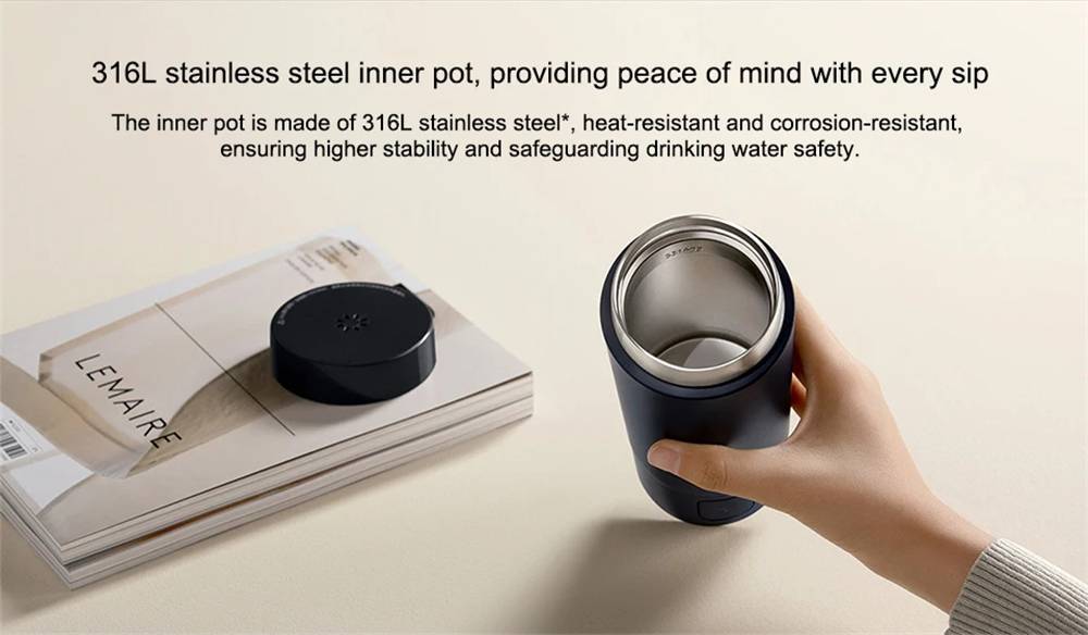 Xiaomi Mijia Portable Electric Heating Cup 2 Smart Stainless Steel Travel Kettle & Thermos 350ml