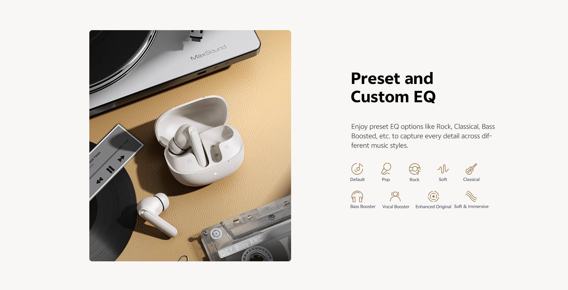 QCY HT15 Adaptive Hybrid ANC True Wireless Earbuds with 45dB Noise Cancellation