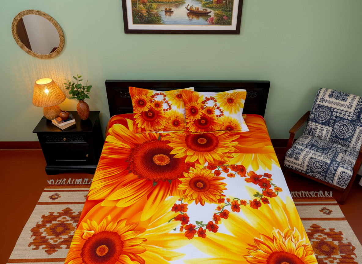 100% Twill Cotton King Size Bedsheet