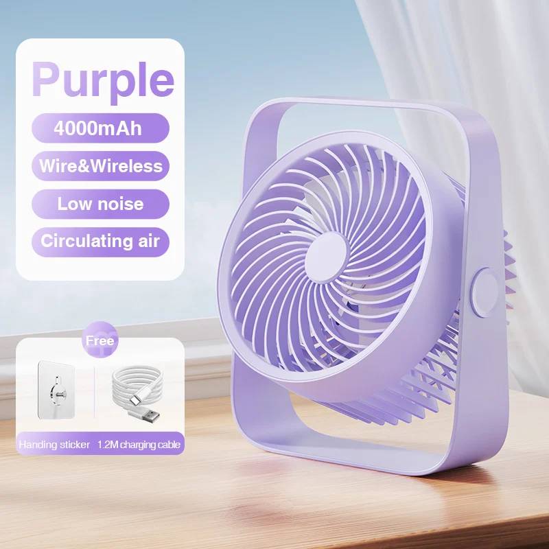 RTAKO D06 Desktop Dual-Layer Circulating Fan with 3600mAh Battery