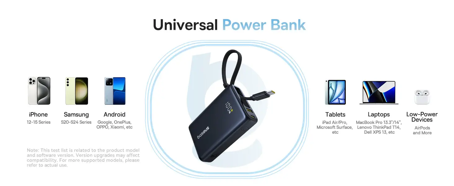 Baseus PicoGo 10000mAh 45W Portable Power Bank with Built-in USB-C Cable