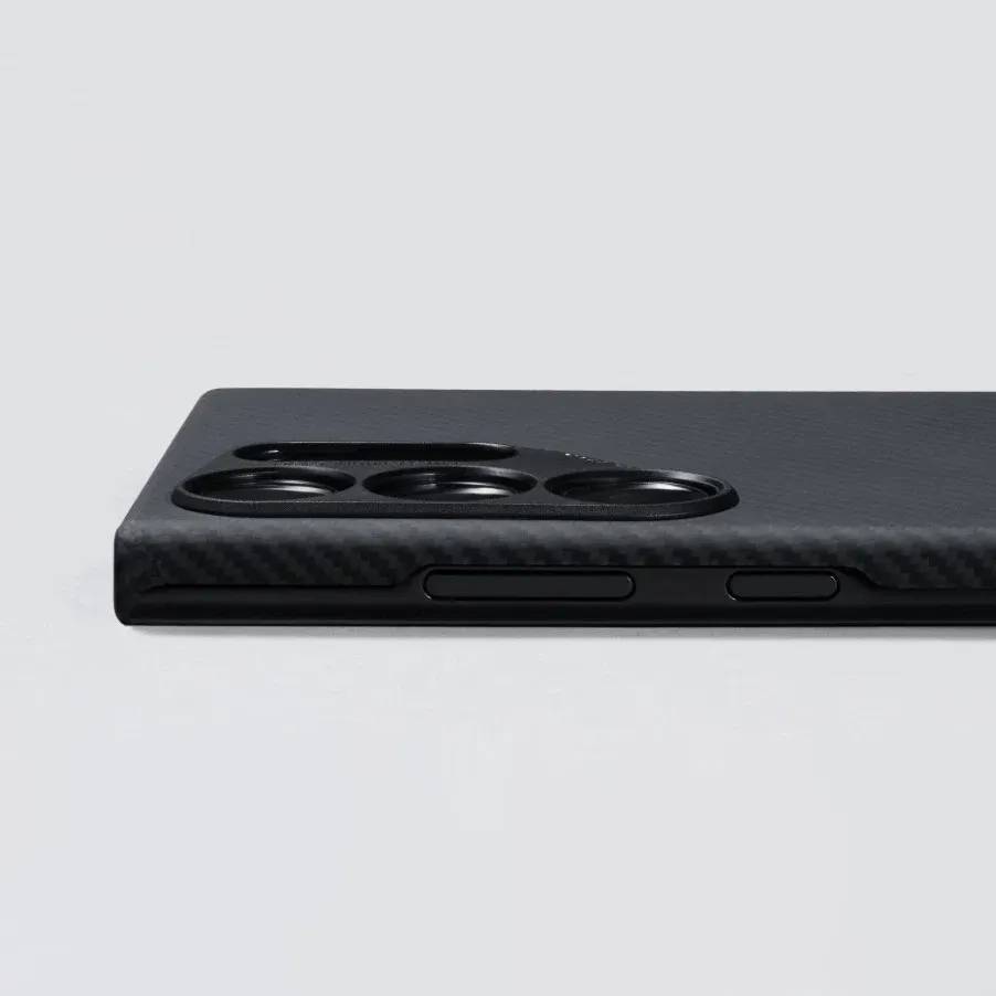 Pitaka MagEZ Case 4 Case-Less Thin Case for Galaxy S24 Ultra -Black/Grey (Twill)