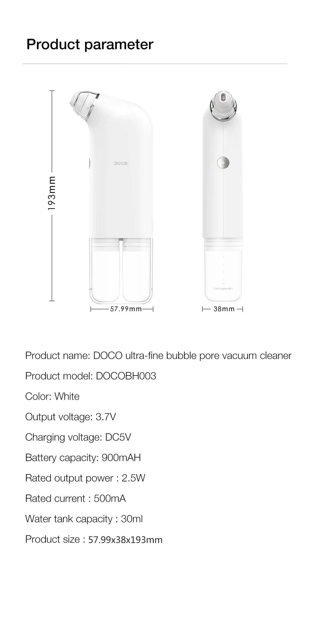 Xiaomi DOCO Ultra-Micro Bubble Pore Vacuum Blackhead Remover