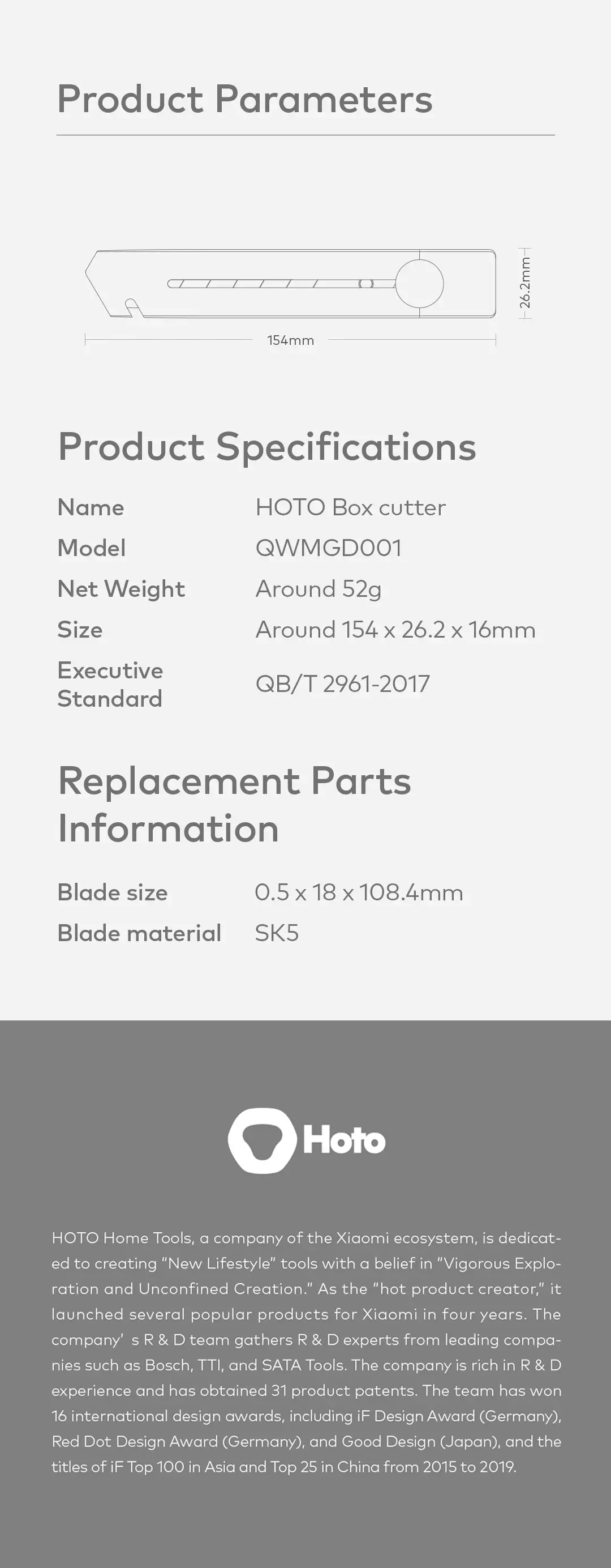 Xiaomi Hoto Precision Box Cutter Utility Knife