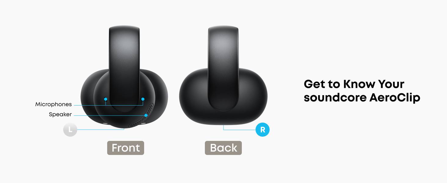 Soundcore AeroClip A3388 Open-Ear Clip-On Earbuds with AI Mics & Powerful Bass