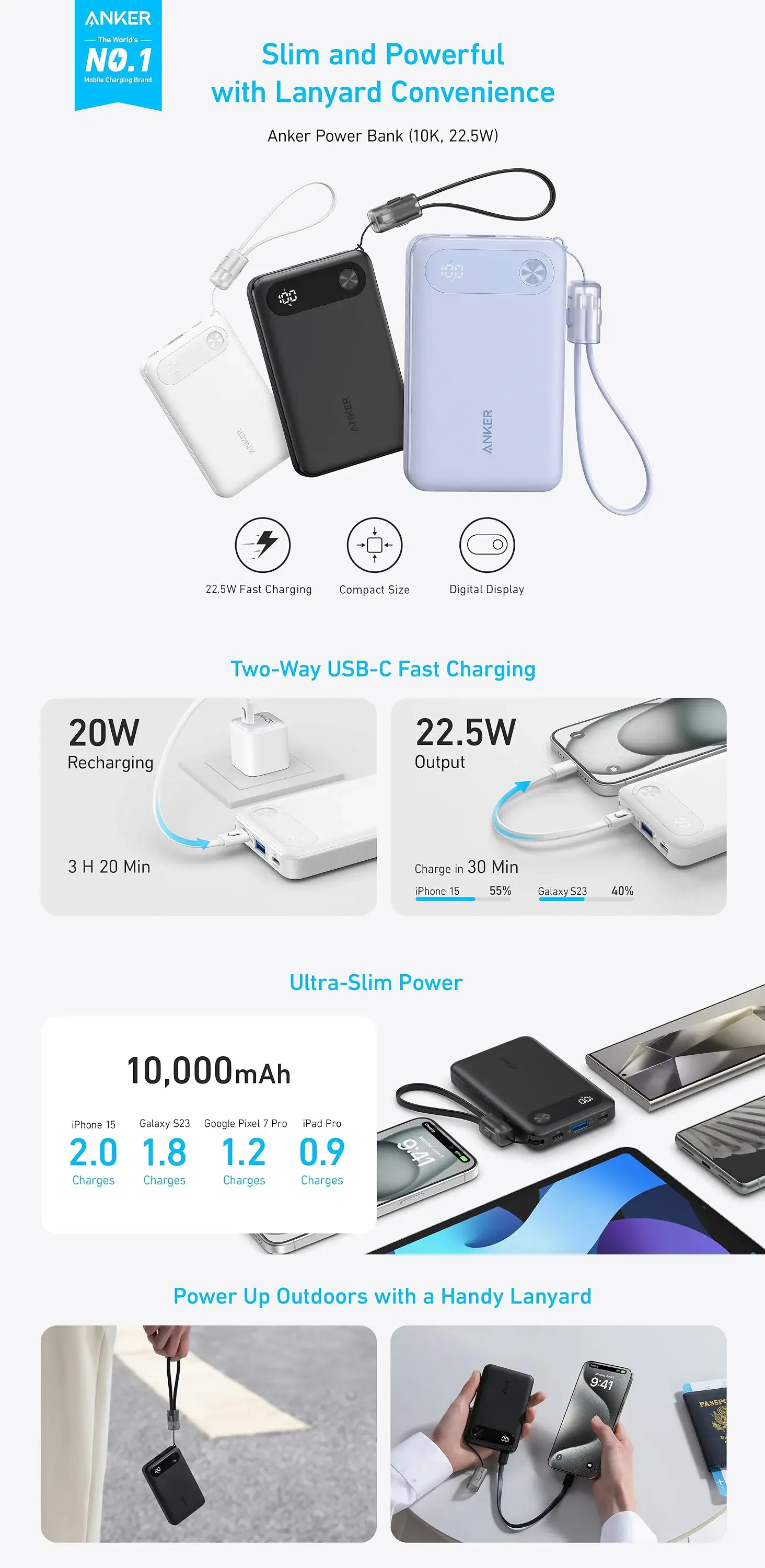 Anker A1257 PowerCore 10000mAh Power Bank 22.5W