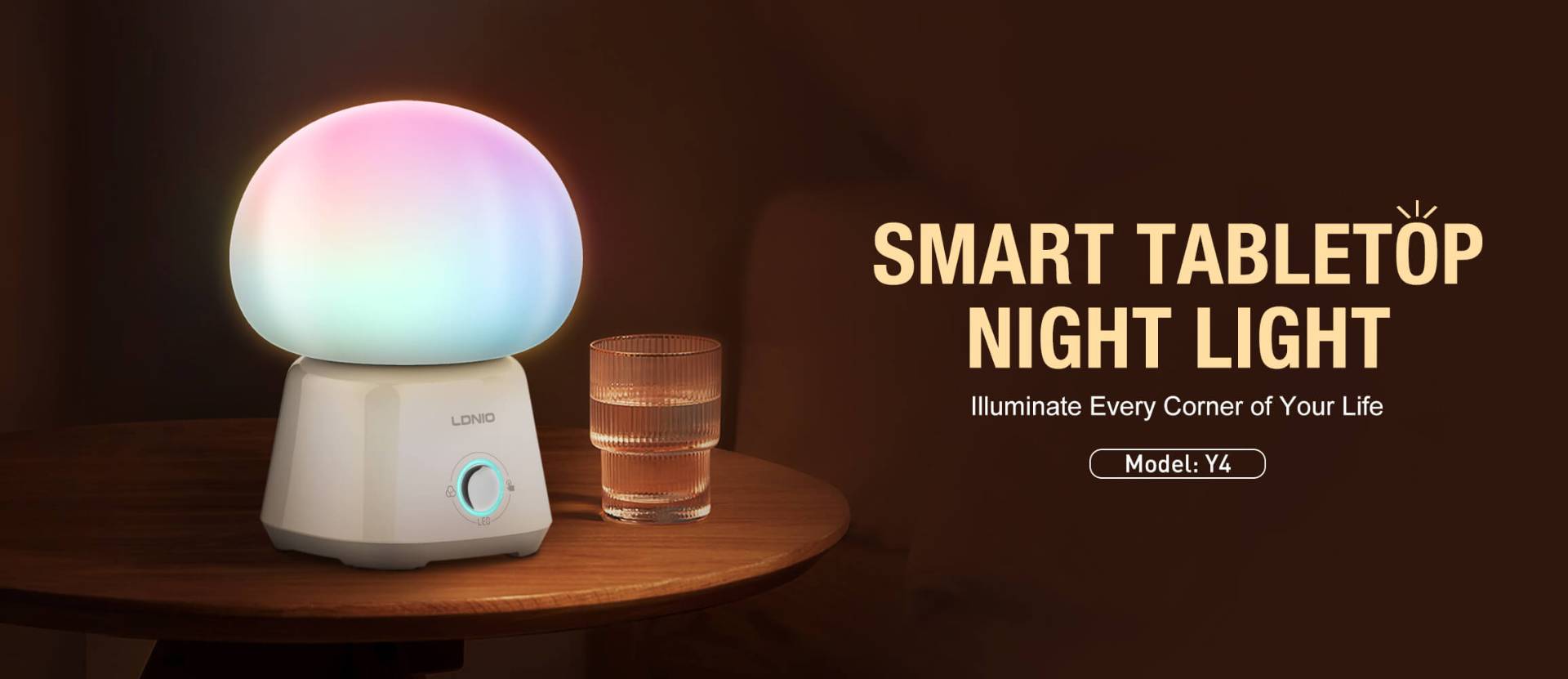 LDNIO Y4 Smart RGB LED Night Light with 3600mAh Rechargeable Battery