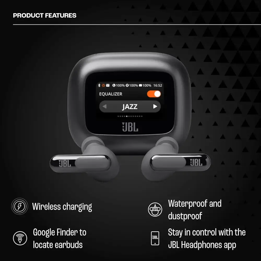JBL Live Beam 3 True Wireless ANC Earbuds with Smart Display