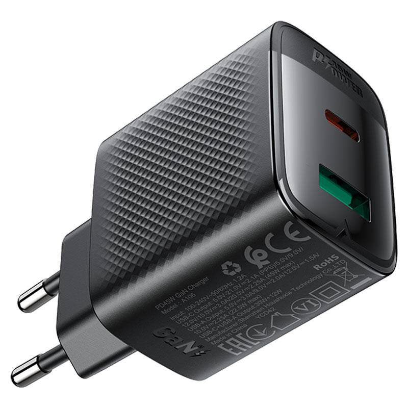 ACEFAST A106 45W GaN Dual-Port PD Fast Charging Wall Charger