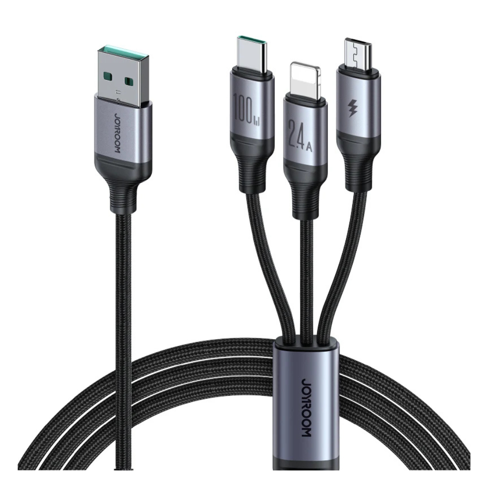 Joyroom S-A21 Speedy Series 100W 3-in-1 Fast Charging Cable 1.2m Joyroom S-A21 Speedy Series 100W 3-in-1 Fast Charging Cable 1.2m