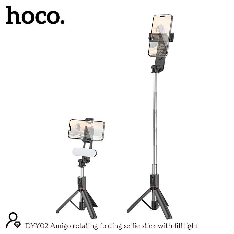 Hoco DYY02 Rotating Folding Selfie Stick with Fill Light