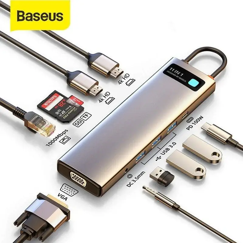Baseus Metal Gleam Series/ Starjoy 11-in-1 Multifunctional Type-C Hub Docking Station