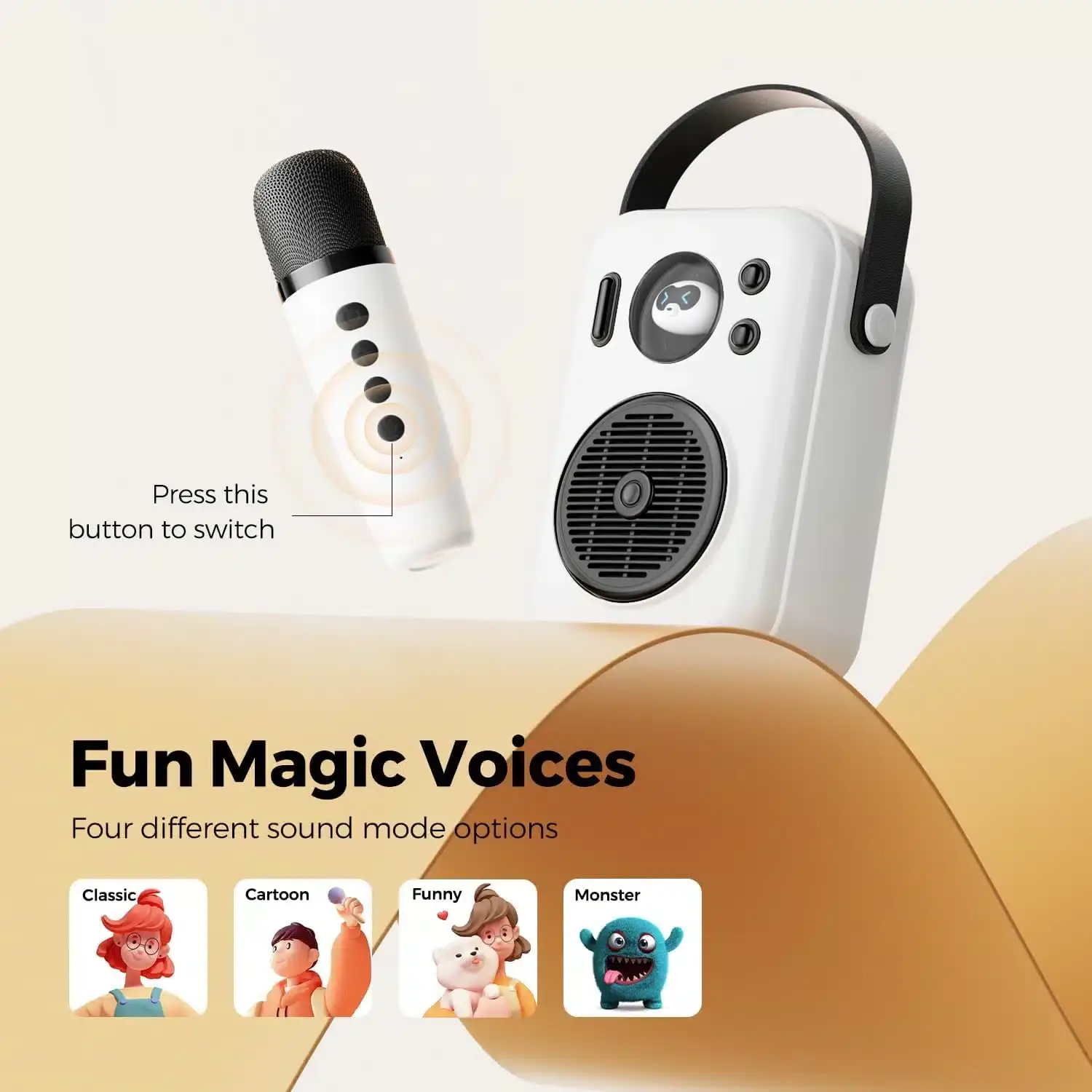 SoundPEATS Hi-Singing Portable Karaoke Speaker & Microphone with Colorful LED Lights