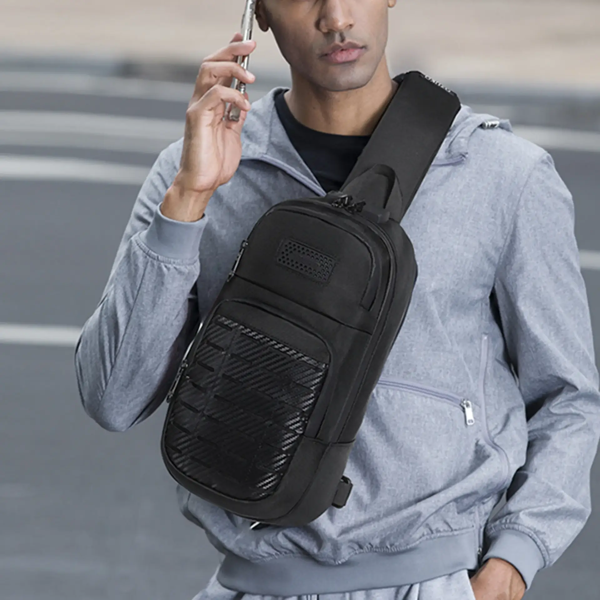 Ozuko 9577 Anti-Theft Crossbody Bag Durable Oxford Fabric Sling