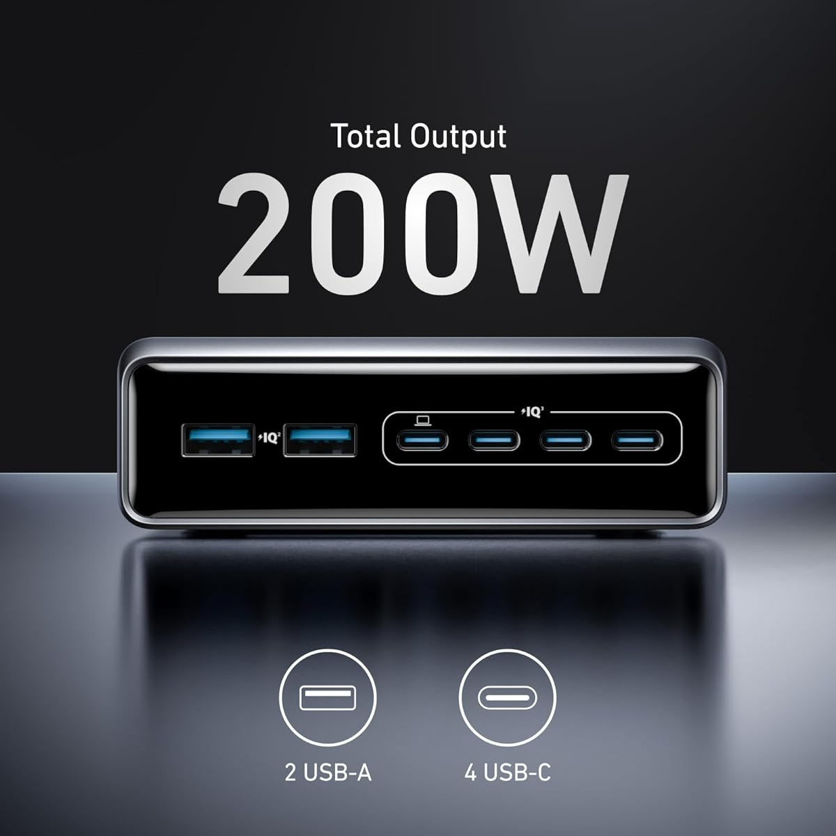 Anker Prime A2683 200W 6-Port GaN USB-C PD Charging Station