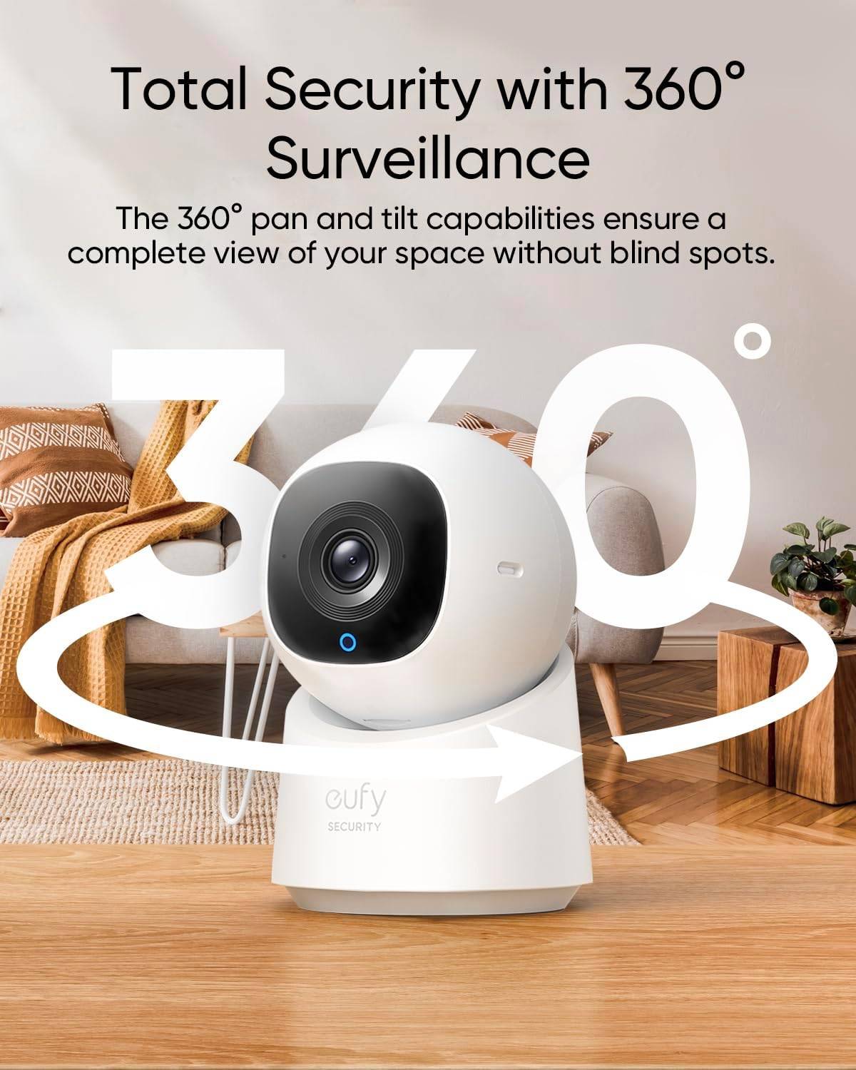 Eufy Indoor Cam C220 2K Resolution Smart Security Camera with 360° Coverage