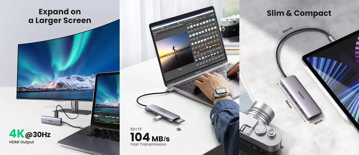 UGREEN CM511 6-in-1 USB-C Multifunction Hub