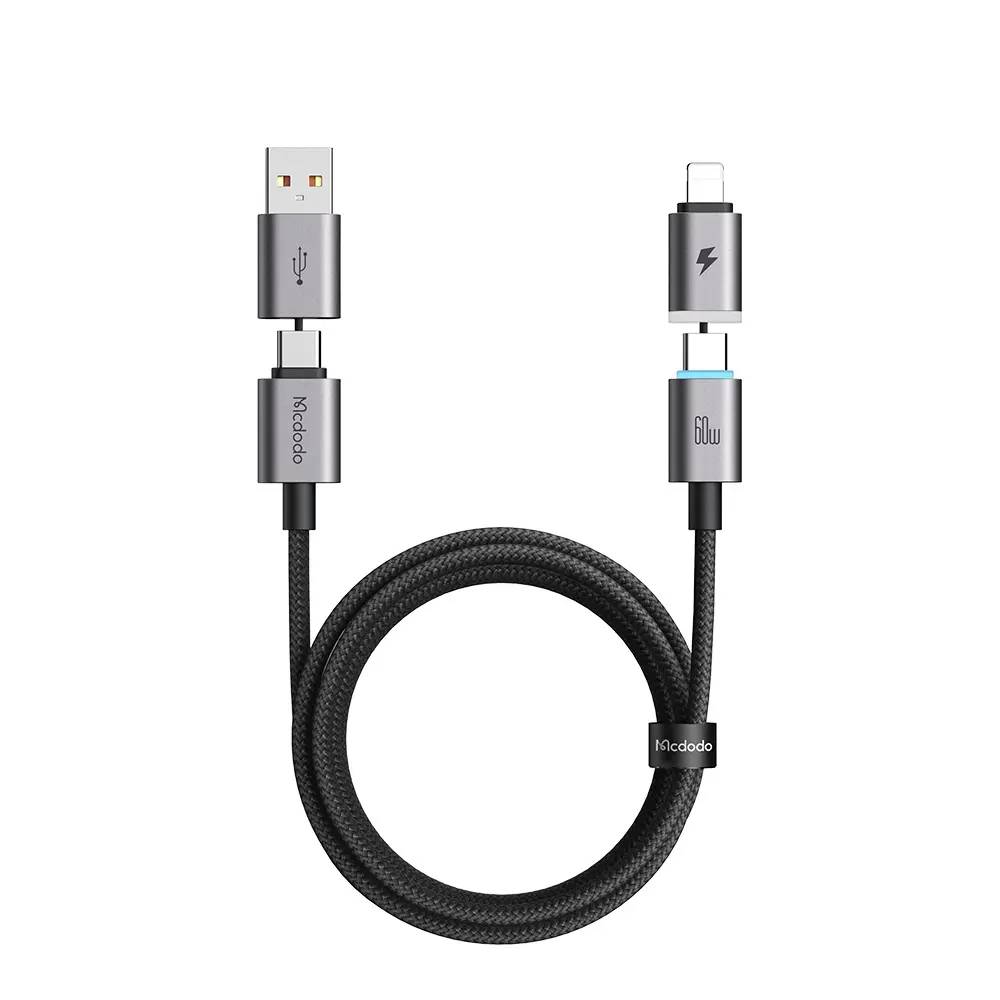Mcdodo CA-6560 4-in-1 USB-A & USB-C to USB-C & Lightning Fast Charging Cable 1.2m