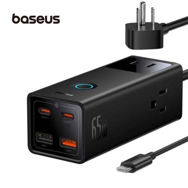 Baseus PowerCombo 65W Digital Power Strip with 3 AC, 2 USB-A & 2 USB-C Ports 1.5m Power Cord Baseus PowerCombo 65W Digital Power Strip with 3 AC, 2 USB-A & 2 USB-C Ports 1.5m Power Cord