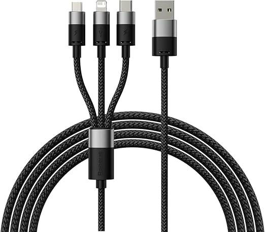 Baseus StarSpeed Series 3-in-1 USB Cable USB-C + Micro-USB + Lightning 3.5A Fast Charging 1.2m Baseus StarSpeed Series 3-in-1 USB Cable USB-C + Micro-USB + Lightning 3.5A Fast Charging 1.2m