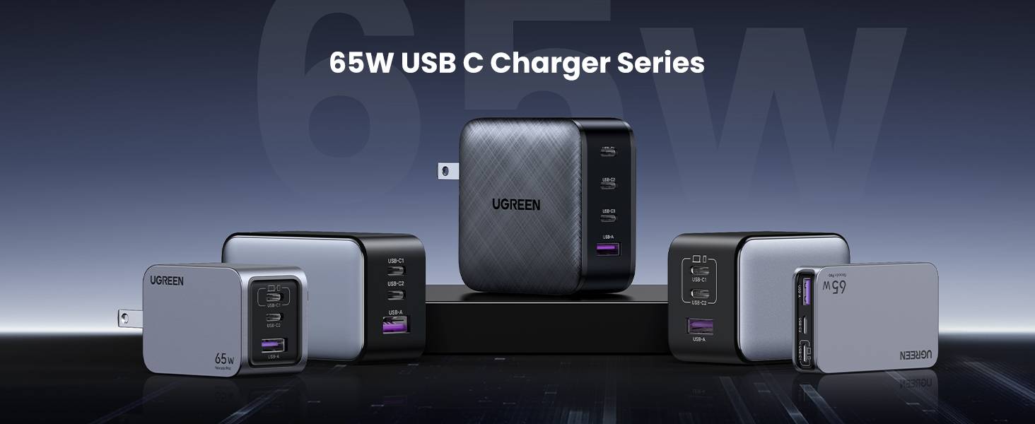 UGREEN CD224 65W PD 4-in-1 GaN Fast Wall Charger (20598)