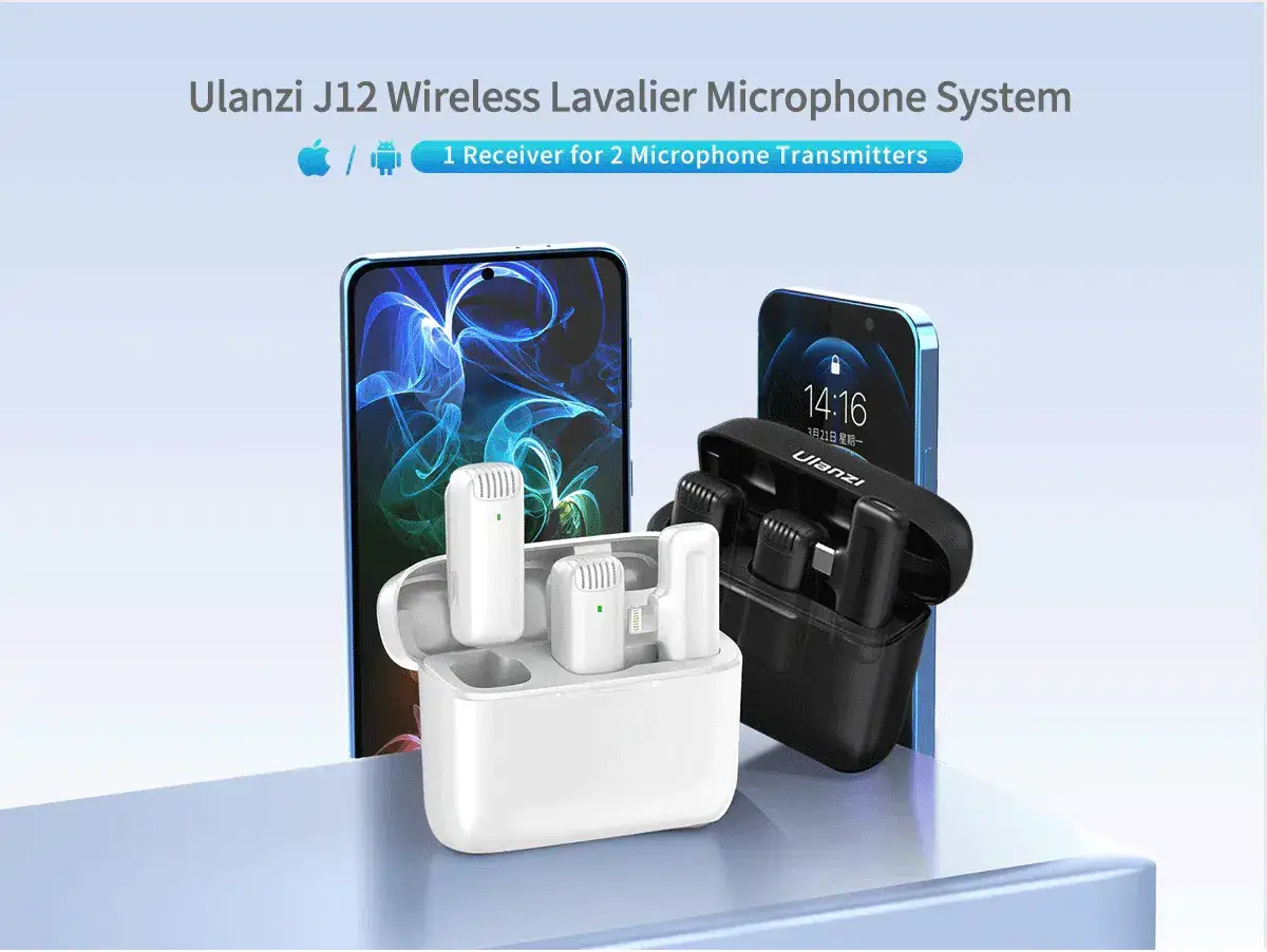 Ulanzi J12 Wireless Lavalier Microphone for Smartphones & Cameras