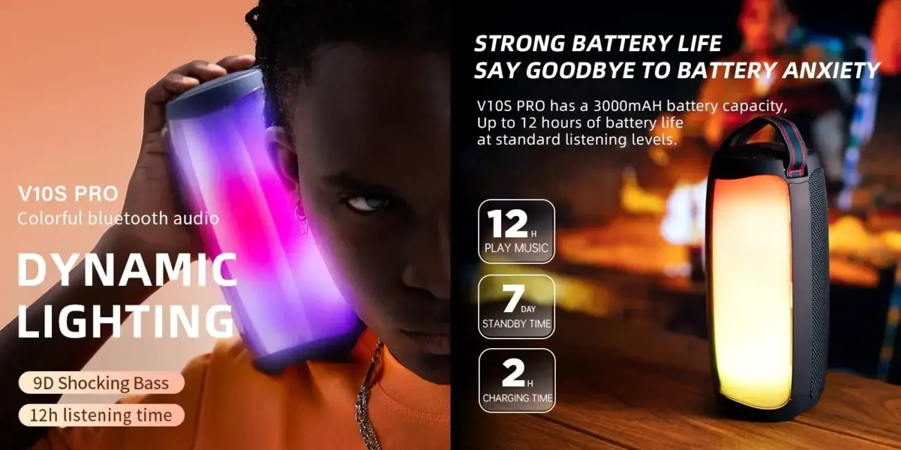 Sanag V10S PRO LED Dynamic Light TWS Bluetooth Speaker