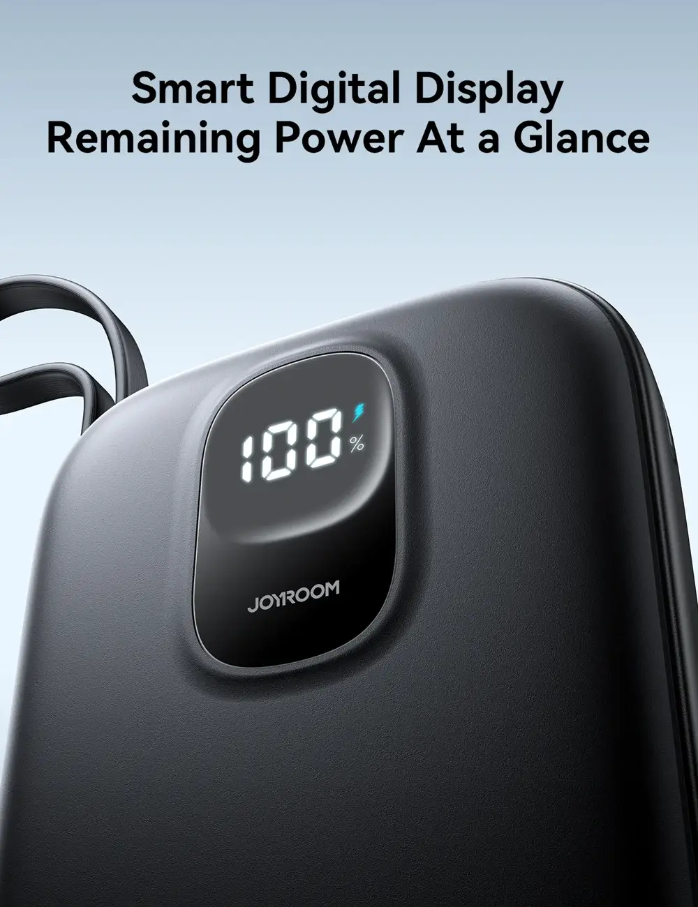 Joyroom JR-PBF18 10000mAh 22.5W Fast Charging Power Bank with Built-in Lightning Cable