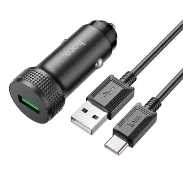 Hoco Z49A Fast Charging Car Charger Set with USB to Type-C Cable Hoco Z49A Fast Charging Car Charger Set with USB to Type-C Cable