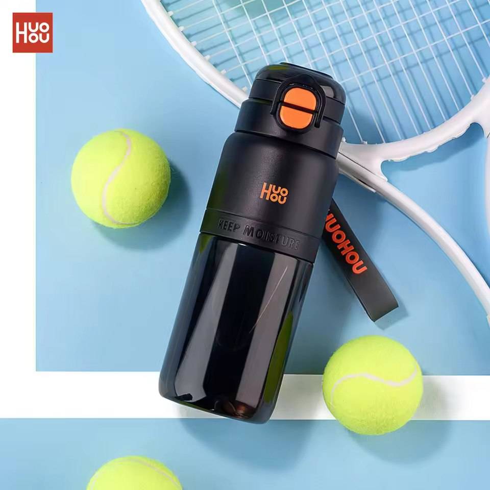 Huohou 750ml Motivational Leak-Proof Reusable Water Bottle for Sports & Fitness