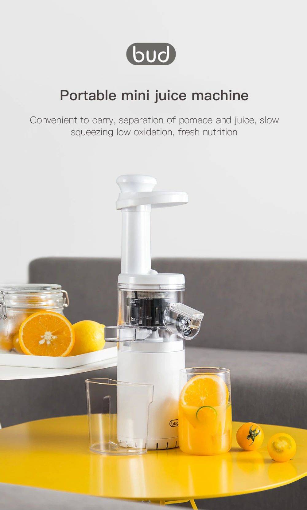 Xiaomi BJ08 Bud Portable Mini Electric Slow Juicer Compact Water-Free Juicer