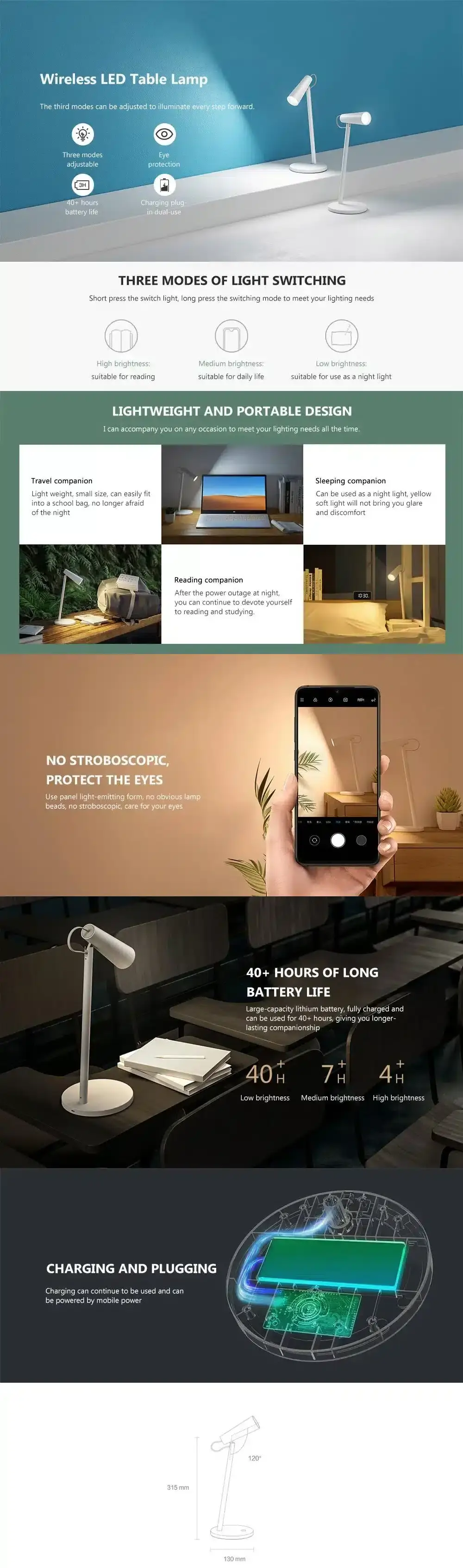 Xiaomi Mijia MJTD04YL Rechargeable LED Table Lamp