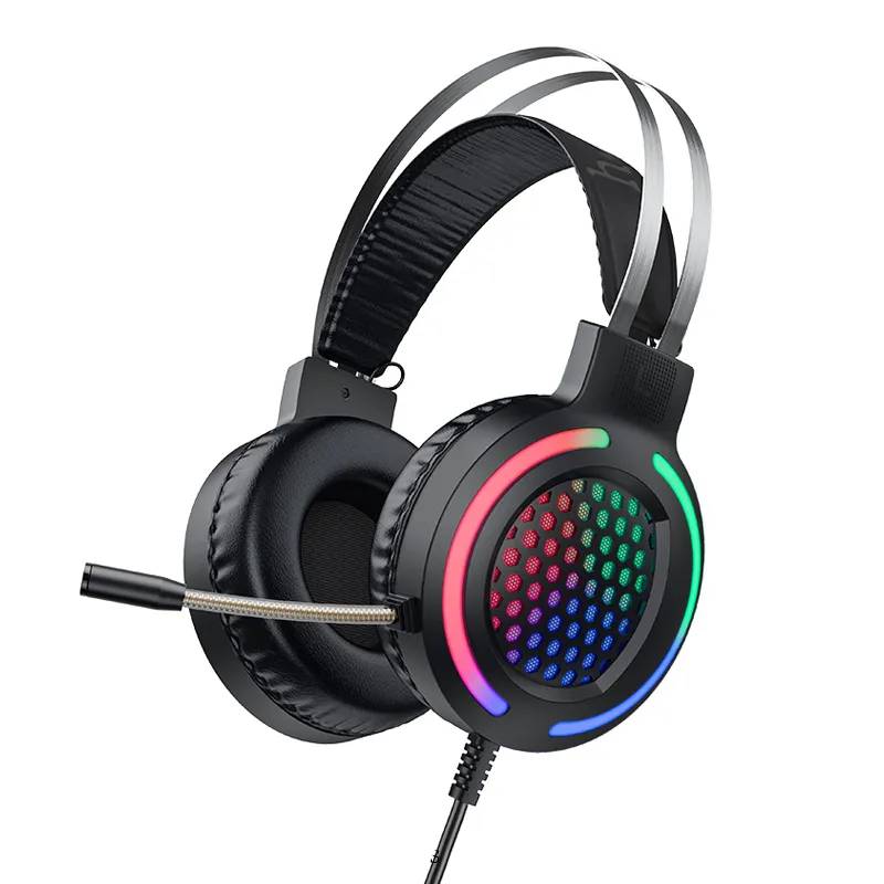 Hoco ESD03 Wired RGB Lighting and Noise-Cancelling Microphone Gaming Headphones Hoco ESD03 Wired RGB Lighting and Noise-Cancelling Microphone Gaming Headphones