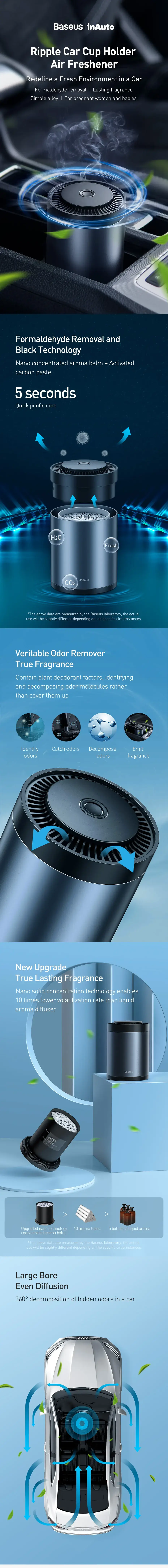 Baseus Minimalist Car Air Freshener Cup Holder Design