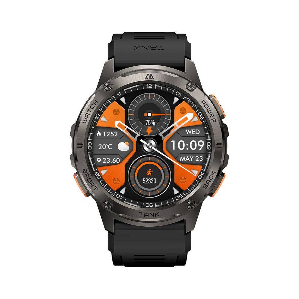 KOSPET TANK T3 Rugged Smartwatch with Military-Grade Durability Black & Silver
