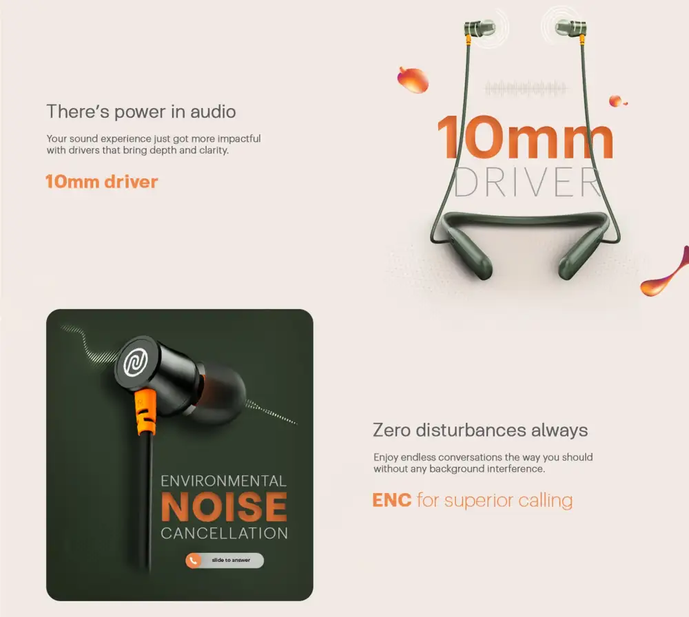 Noise Airwave Wireless Bluetooth Neckband In-Ear Earphones