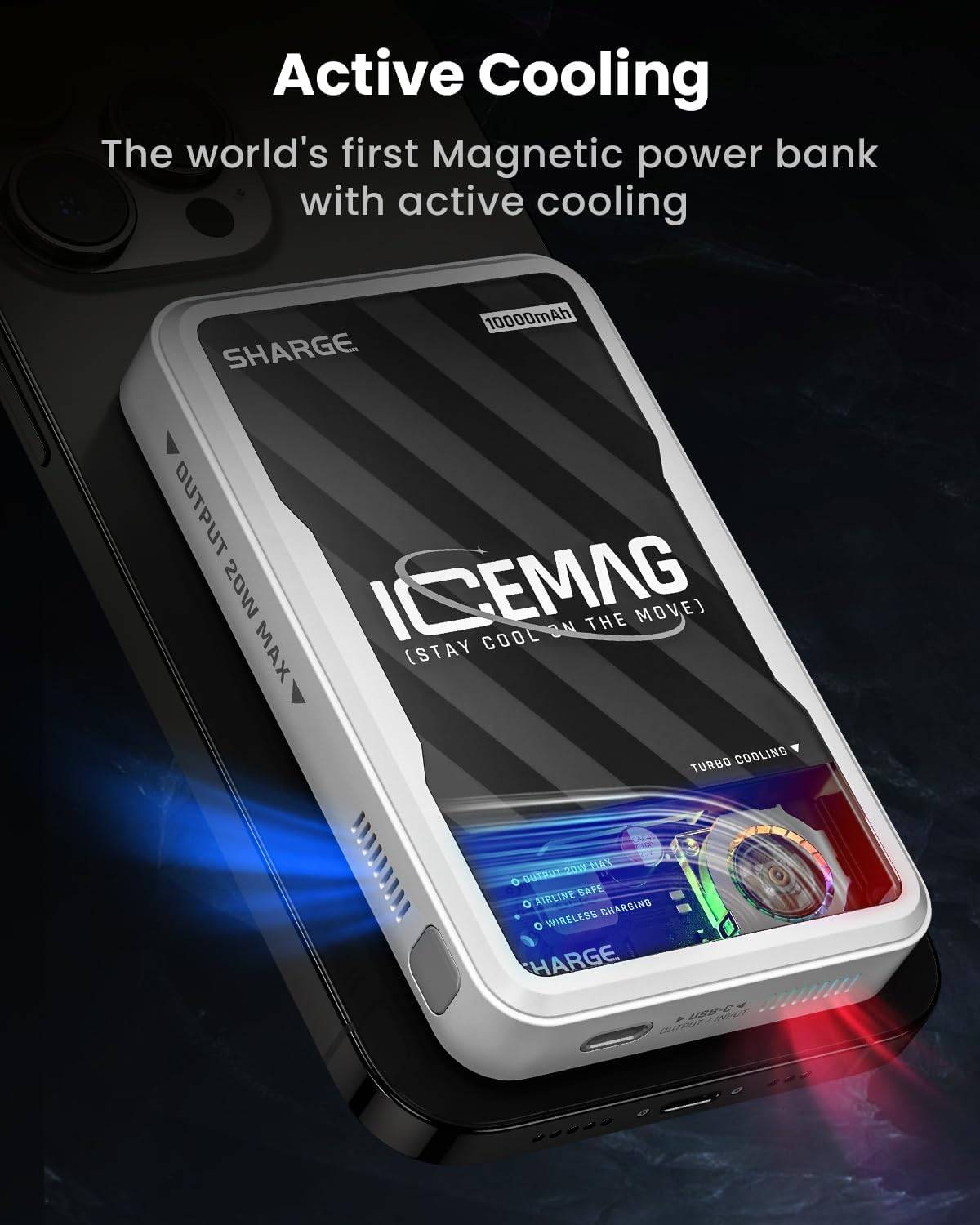 SHARGE IceMag 2 10000mAh 30W Magnetic Wireless Power Bank MagSafe Compatible