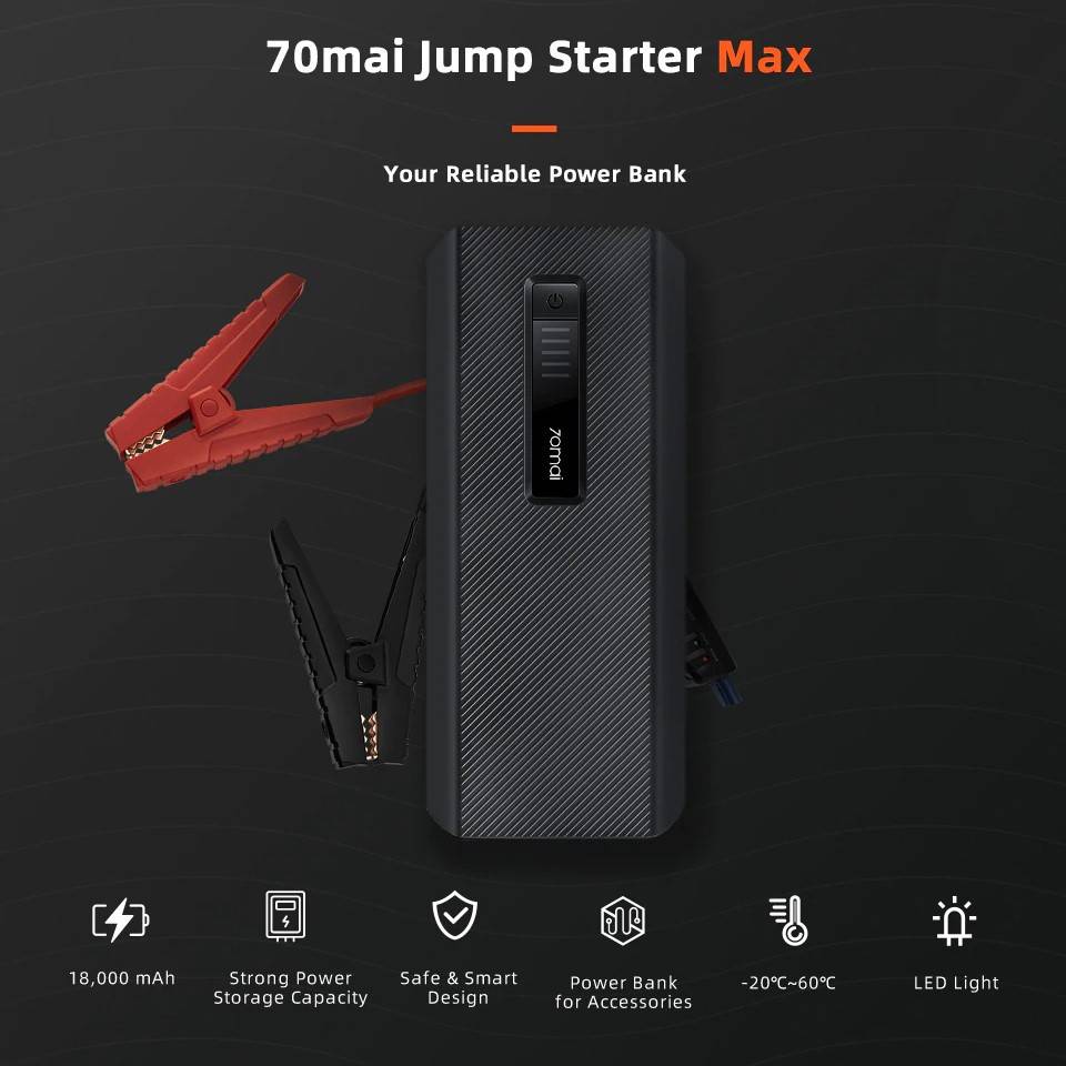 70mai Jump Starter Max PS06 Portable Power Bank & Car Battery Booster