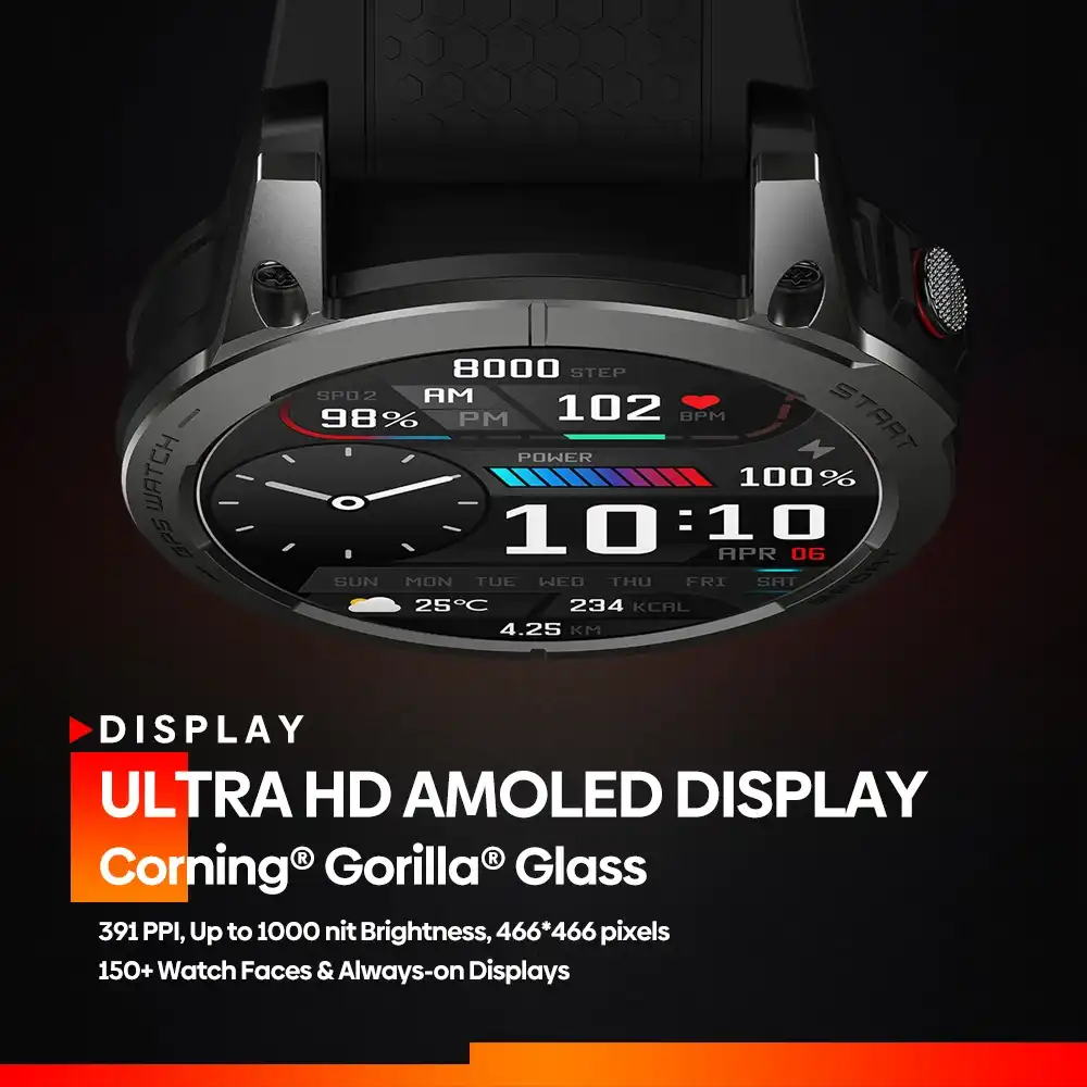 Zeblaze Stratos 3 GPS Smartwatch with Hi-Fi Bluetooth Calling