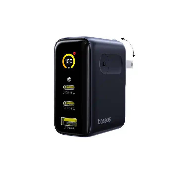 Baseus PicoGo AE21 100W Fast Charger with Dual USB-C Ports & Digital Display