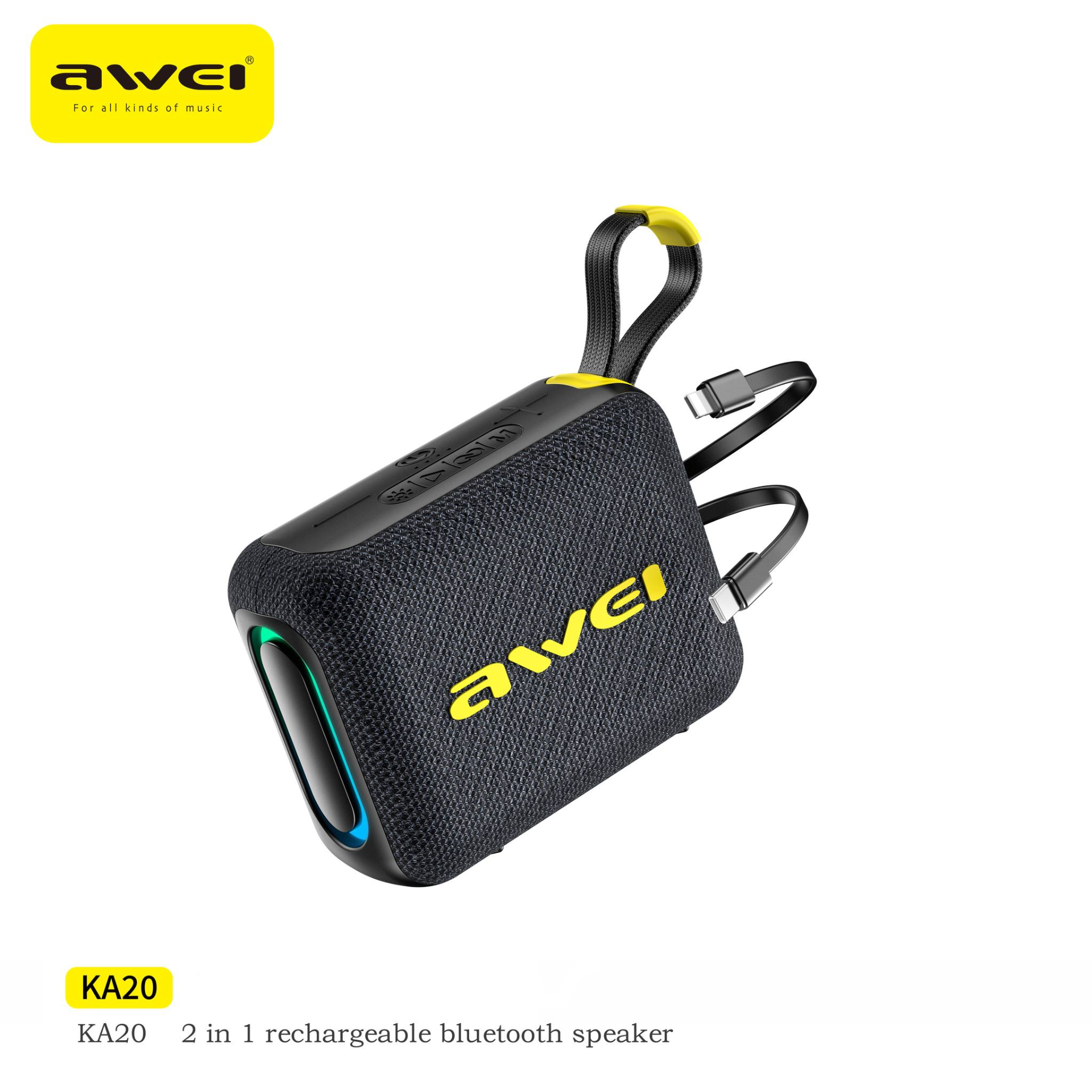 Awei KA20 Portable Wireless Bluetooth Speaker 5.3 Connectivity with RGB Lighting Awei KA20 Portable Wireless Bluetooth Speaker 5.3 Connectivity with RGB Lighting