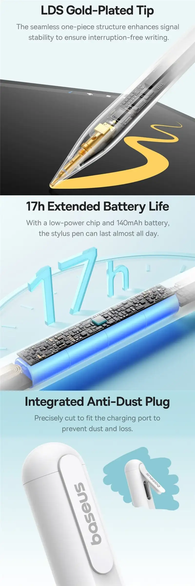 Baseus Smooth Writing 3 Magnetic Wireless Charging Stylus Pen for Tablets and iPads