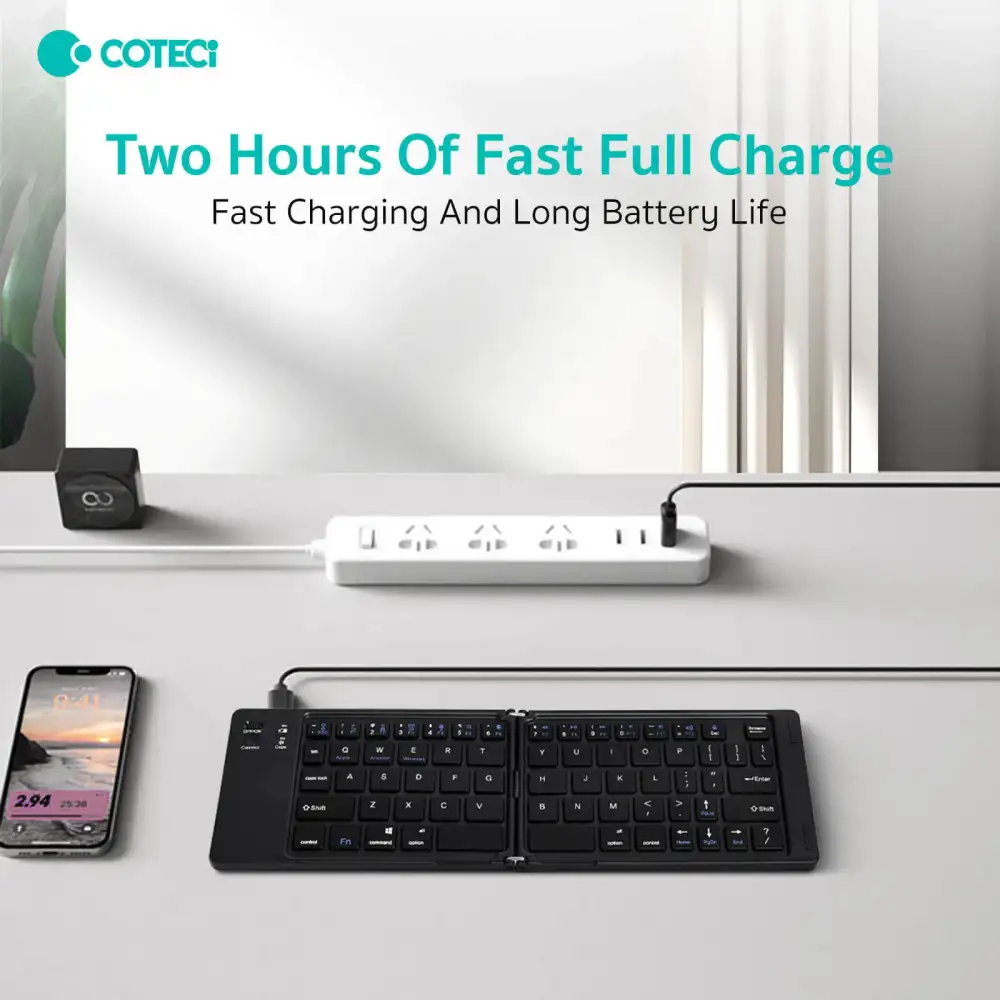 COTECi 64017 Foldable Wireless Bluetooth Keyboard 