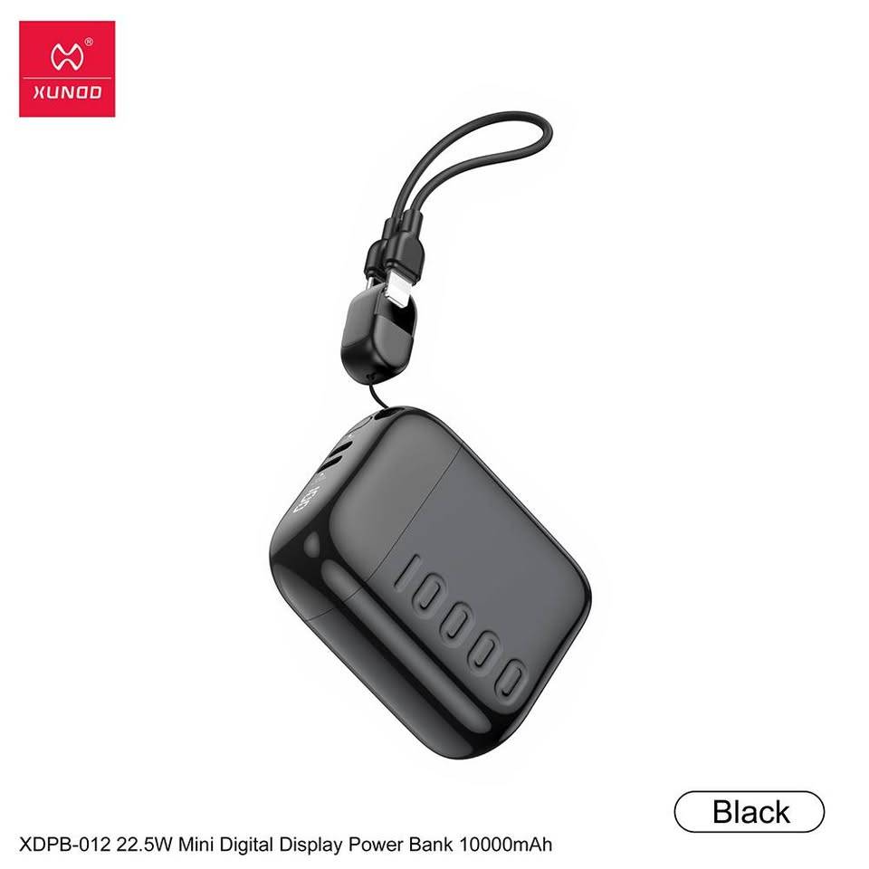 XUNDD XDPB-012 10,000mAh Mini Power Bank with 22.5W Fast Charging & Digital Display